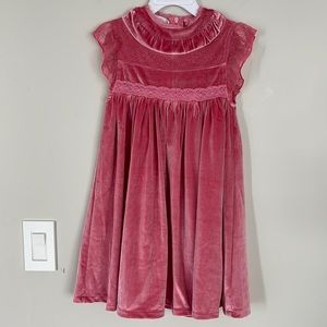 NWT Just Couture Velvet Pink Dress Baby Size 2